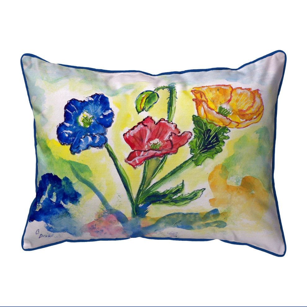 Bugs & Poppies Large Indoor/Outdoor Pillow 16x20