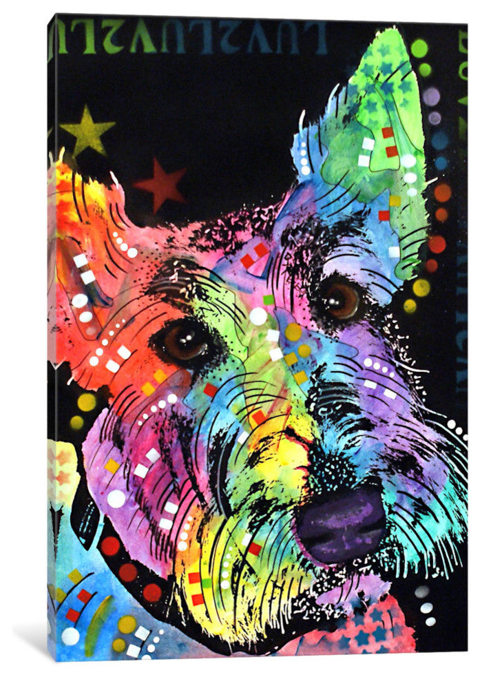 "Scottish Terrier Gallery" by Dean Russo, 26x18x1.5"