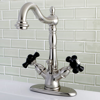 Kingston Brass Two-Handle Bathroom Faucet With Brass Pop-Up, Brushed Nickel