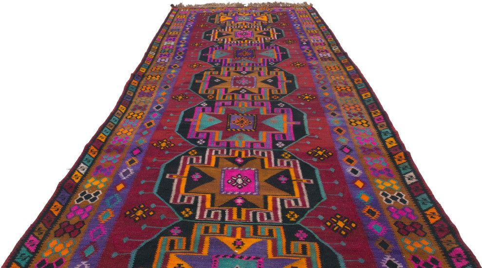 Vintage Kars Kilim Rug 5' 3" x 13' 5", 63 in. x 161 in.