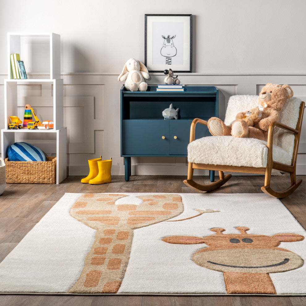Nuloom Anabell Giraffe Kids Rug, Beige 8' x 10'