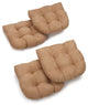19" U-Shaped Micro Suede Tufted Dining Chair Cushions, Set of 4, Java