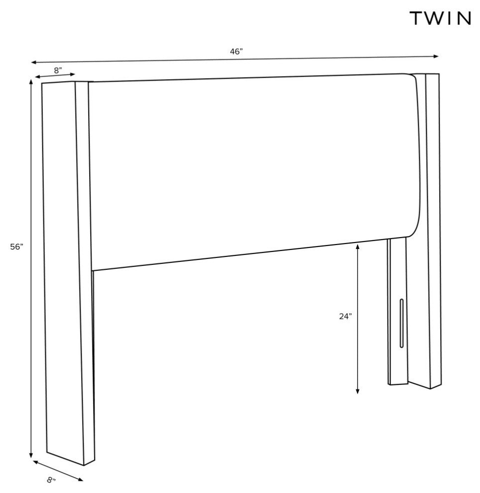 Twin Wingback Headboard, Lagos Saddle
