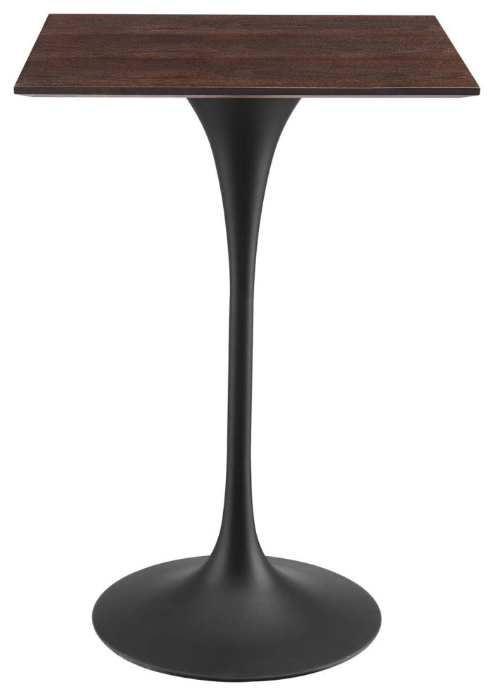 Lippa 28" Square Wood Bar Table, Black Cherry Walnut