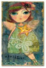Wyanne 'Big Eyed Girl Star Lover Fairy' Canvas Art, 19"x12"