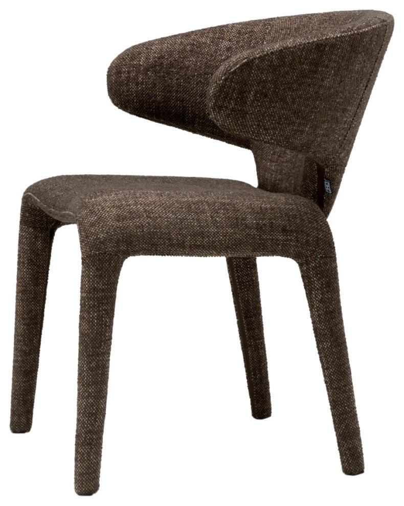 Upholstered Modern Dining Chair, Eichholtz Josephine, Brown