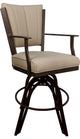 Leather Swivel Tilt Metal Bar Stool - Montana on A-Base, Tan Leather on Brown, 26"
