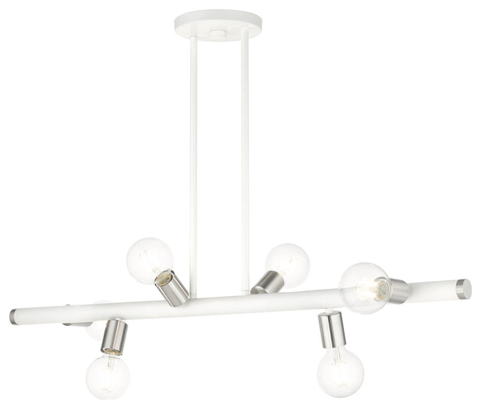 White Modern, Urban, Scandinavian, Linear Chandelier