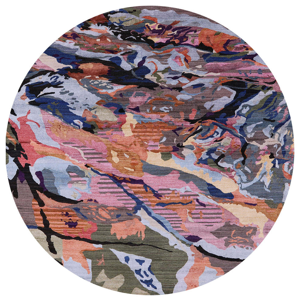 Ahgly Company Indoor Round Mid-Century Modern Area Rugs, 3' Round