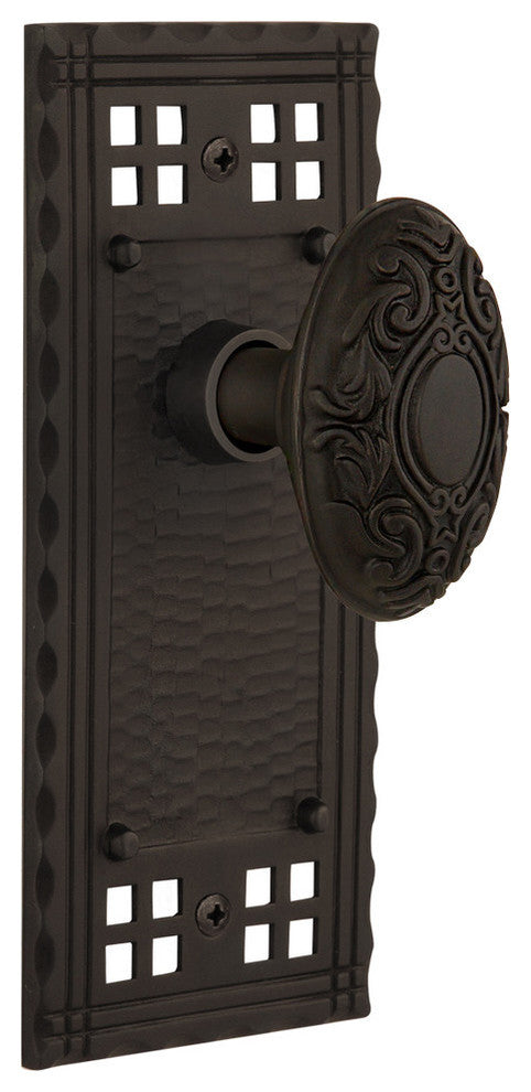 Craftsman Plate Passage Victorian Knob, Oil Rubbed Bronze
