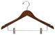 Rubberized Wood Combo Hangers With Walnut Finish and Clips, Box of 50