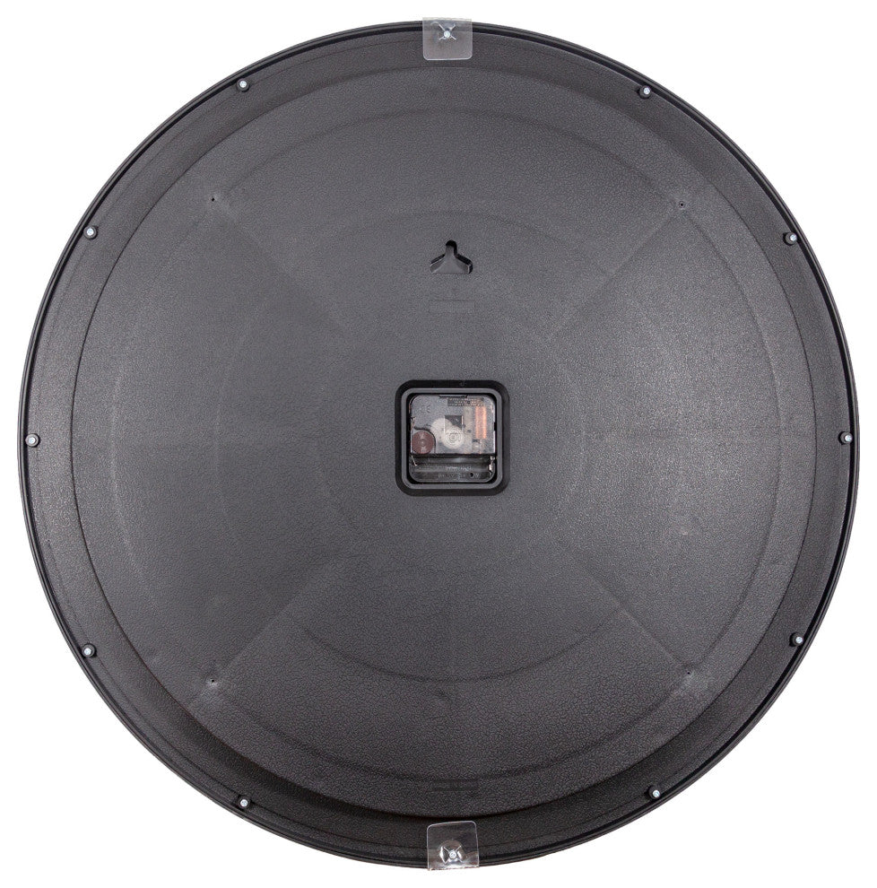 Cleopatra 22-Inch Round Mirror Wall Clock, Black