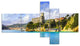 Lerici Village Panorama, Seascape Canvas Art Print, 60"x32", 5 panels