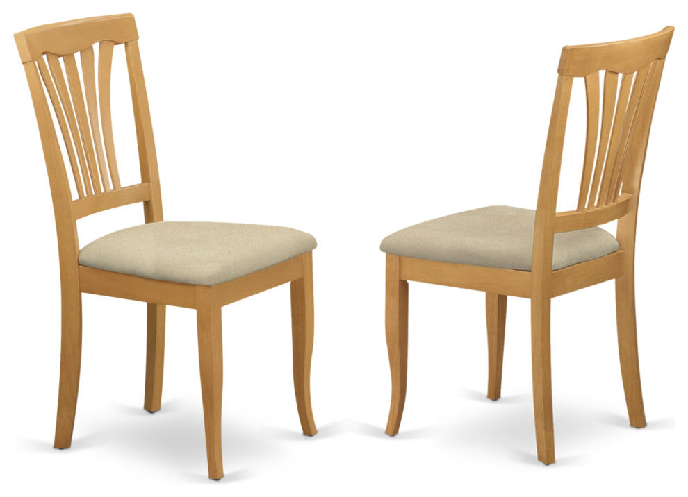 Set of 2 Chairs Avon Chair With Cushion Seat, Oak Finish