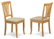 Set of 2 Chairs Avon Chair With Cushion Seat, Oak Finish