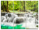 "Panoramic Erawan Waterfall" Photo Metal Wall Art, 3 Panels, 36"x28"