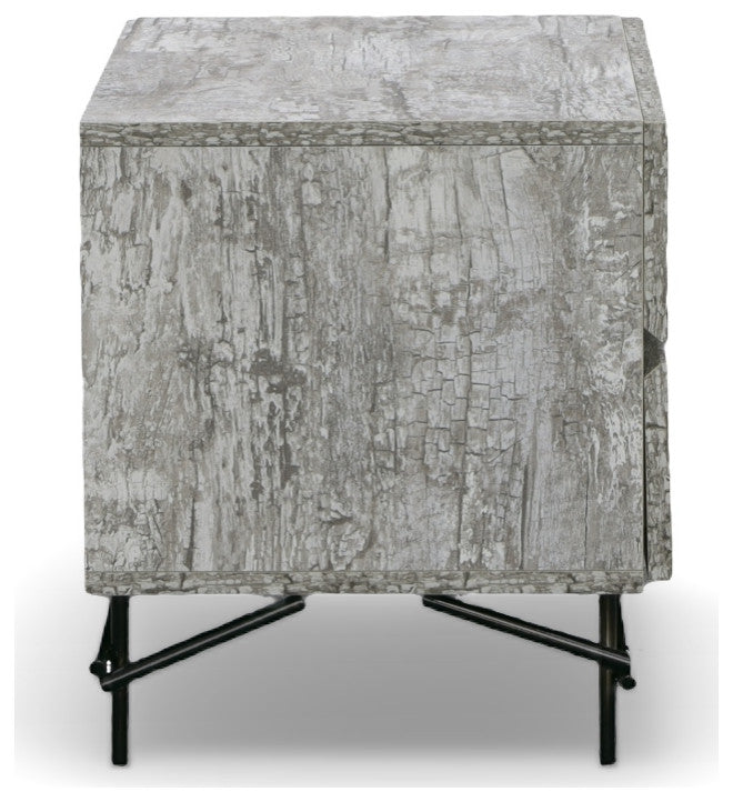 Nova Domus Aria Italian Multi Grey Bed and Two Nightstands, Queen