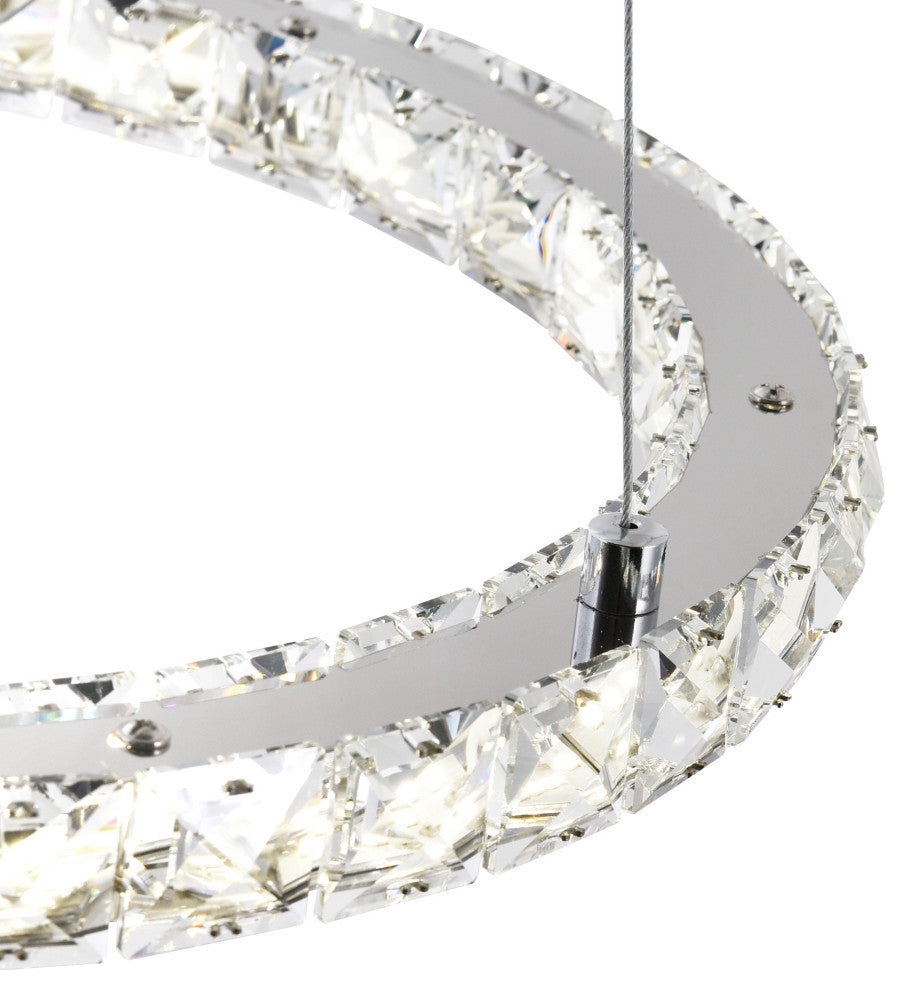 Ring LED Chandelier With Chrome Finish