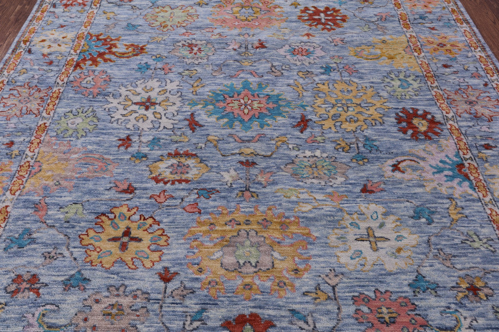 Hand Knotted Turkish Oushak Wool Rug 8' 0" X 9' 10" - Q13480