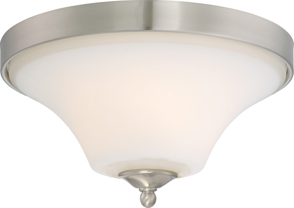 Nuvo Fawn 2 Light Brushed Nickel Flush Light Fixture