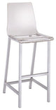 White Finsh Acrylic Seat Bar Stools With Chrome Base, Set of 2