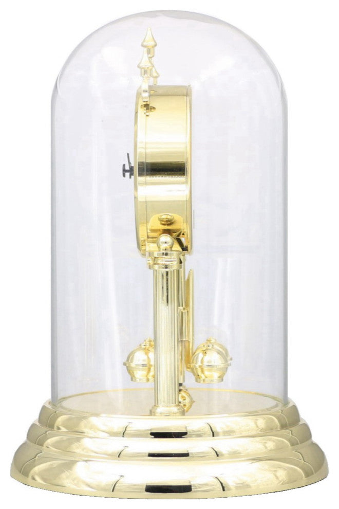 Seiko Clocks, 9" Anniversary Clock With Glass Dome and Rotating Pendulum