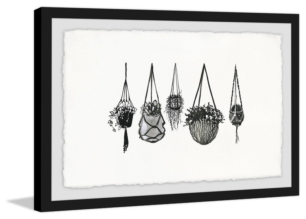 "Hanging Plants II" Framed Painting Print, 36"x24"