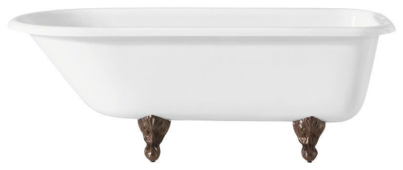 Cheviot Products Traditional Cast Iron Bathtub With Faucet Holes, Antique Bronze