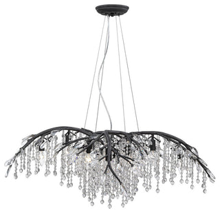 Autumn Twilight 12-Light Chandelier, Mystic Gold, Black Iron