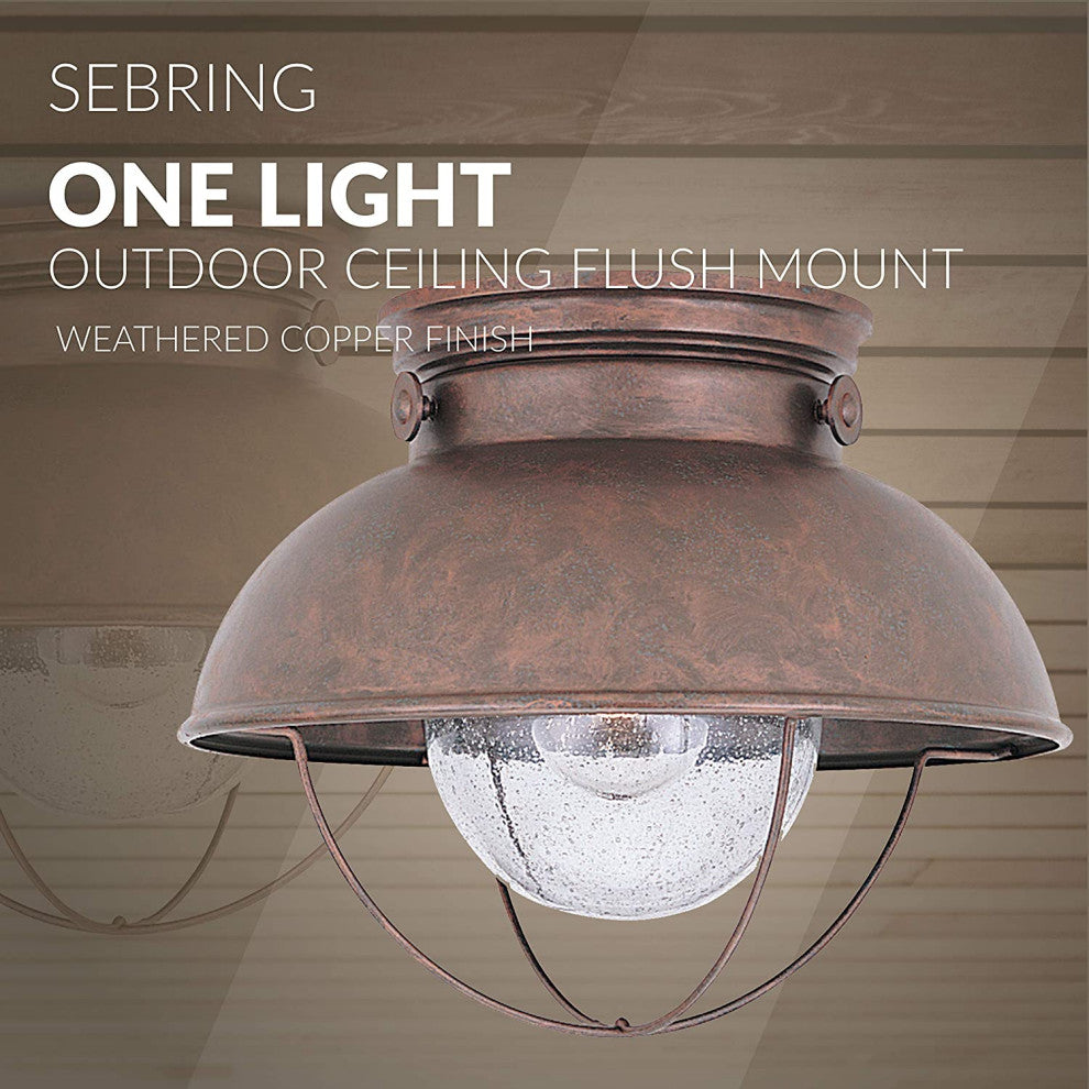 Industrial Close To Ceiling Lamp, Vintage, Flush Mount
