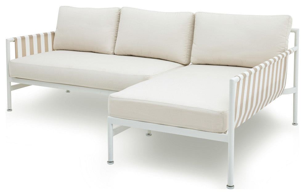Dunes Cream Outdoor Sectional, Right Arm Facing