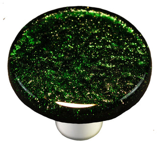 Metallic Green Knob Round, Black Post