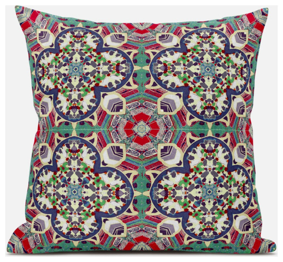 18" Gray Pink Cloverleaf Boho Suede Throw Pillow