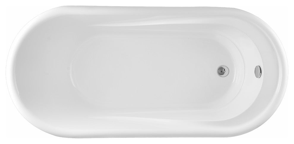 Vanity Art 59" Freestanding Acrylic Soaking Bathtub