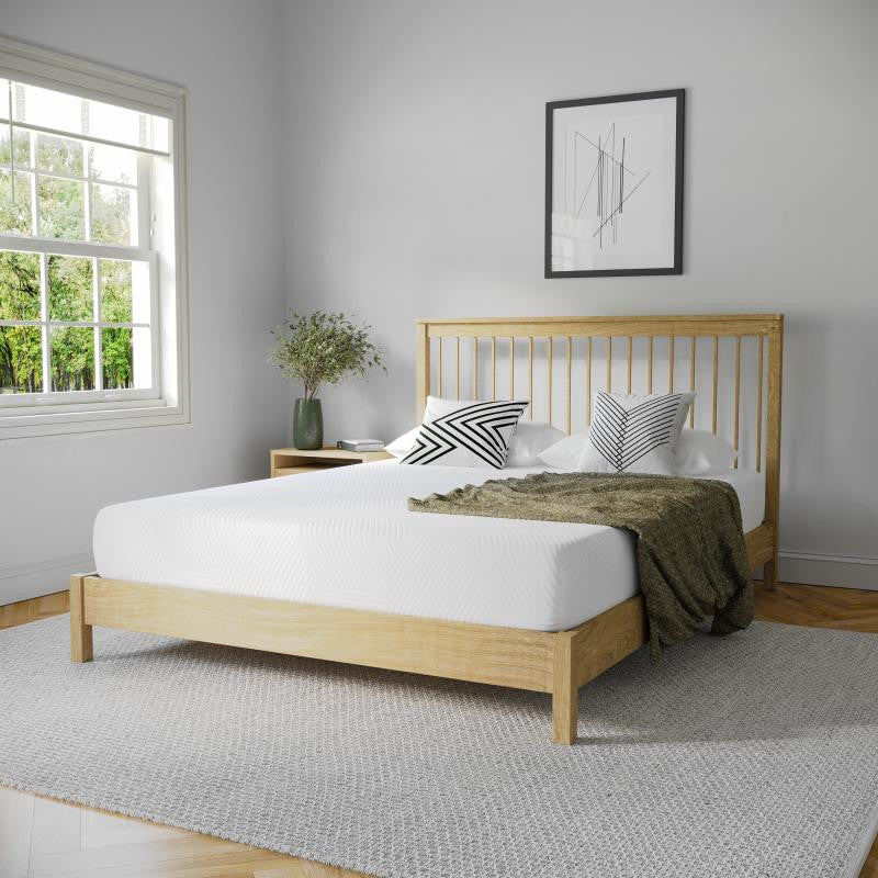 Jasmine Charcoal & Green Tea Cooling Gel Memory Foam 8" CertiPUR-US Mattress, White, Queen