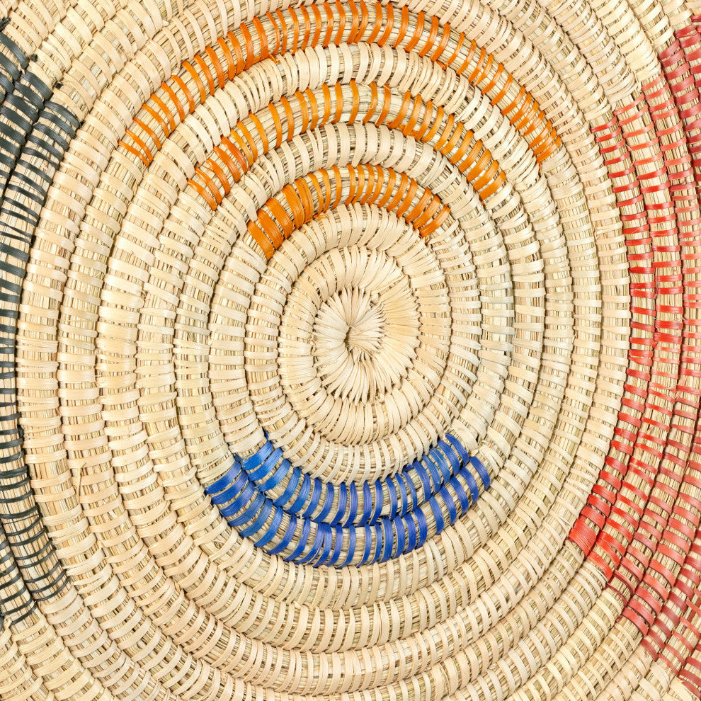 Palm Tray Plate and Wall Art, Artisan Crafted, Malawi, Multicolor, 15.75"