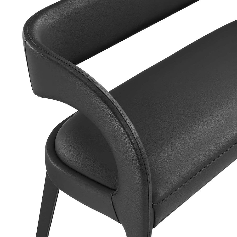 Pinnacle Vegan Leather Accent Bench, Black