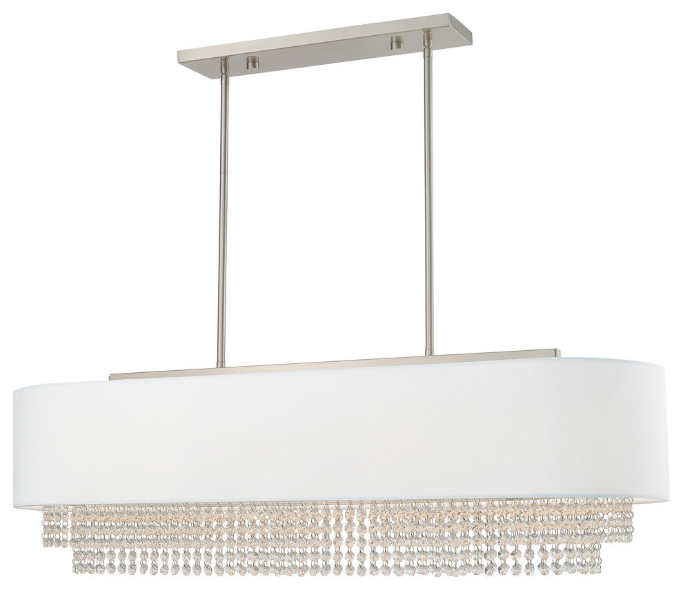Livex Lighting Brushed Nickel 5-Light Linear Chandelier