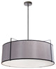 4 Light Drum Pendant, Black/Grey Shade, 790 Diffuser,Black