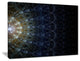 "Symmetrical Blue Silver Fractal Flower" Digital Wall Art, 20"x12"