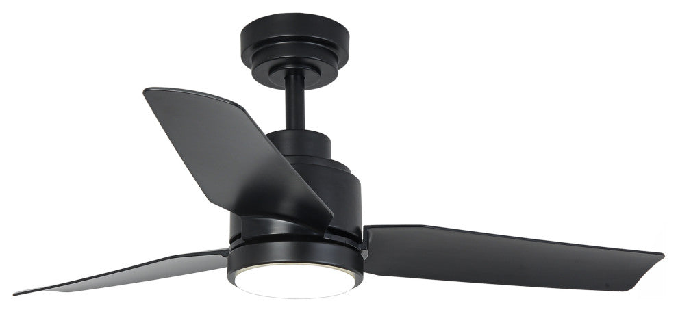 42-inch Modern Black LED Ceiling Fan with Remote