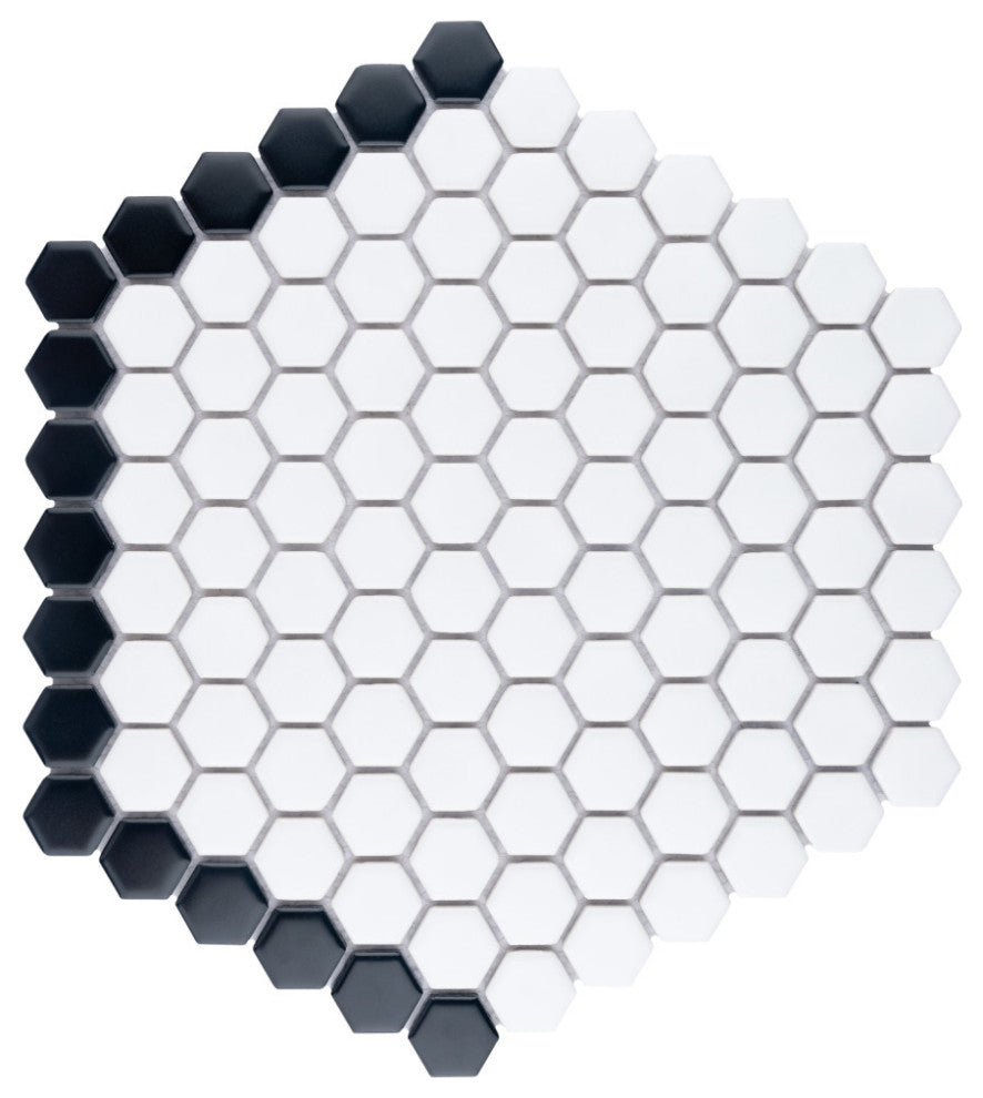 Metro 1" Geo Hex Porcelain Floor and Wall Tile Sample