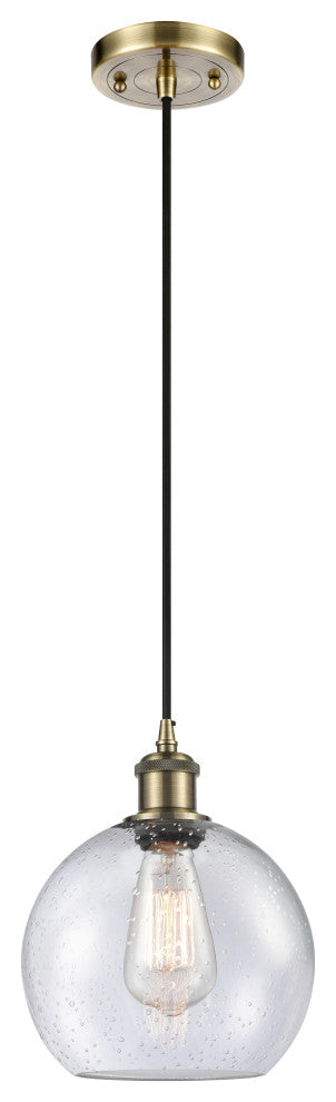 Innovations Lighting 516-1P-AB-G124-8 Athens 1 Light 8" Mini Pendant