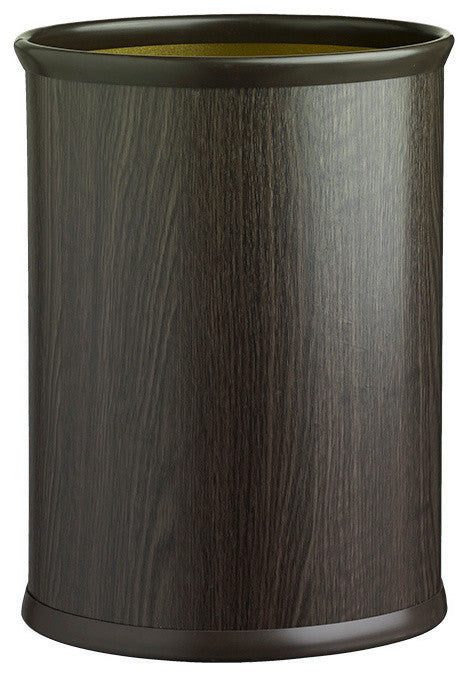 Woodcraft 14" Oval Waste Basket, Ebony