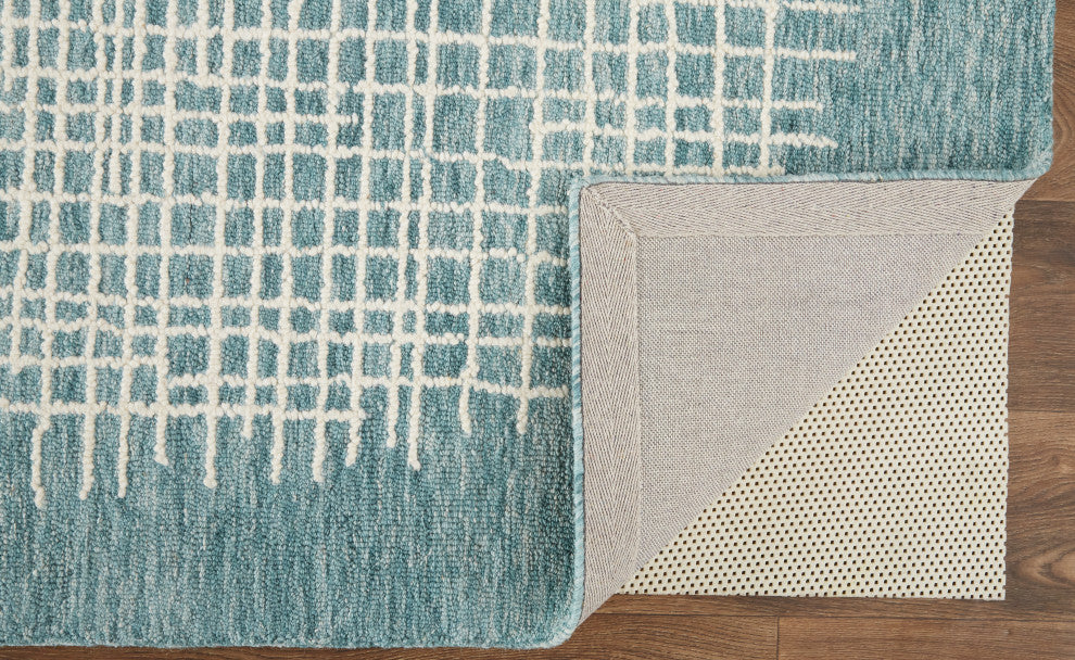 Weave & Wander Carrick Architectural Rug, Teal, 3'6"x5'6"