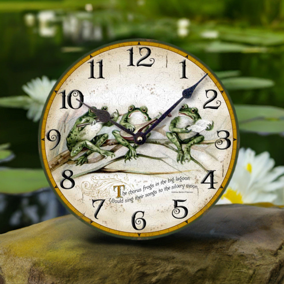 Vintage-Style Frogs Wall Clock