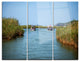 "Touristic River Boats" Photography Metal Wall Art, 3 Panels, 36"x28"