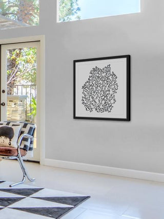 "Scribbles" Framed Painting Print, 18"x18"