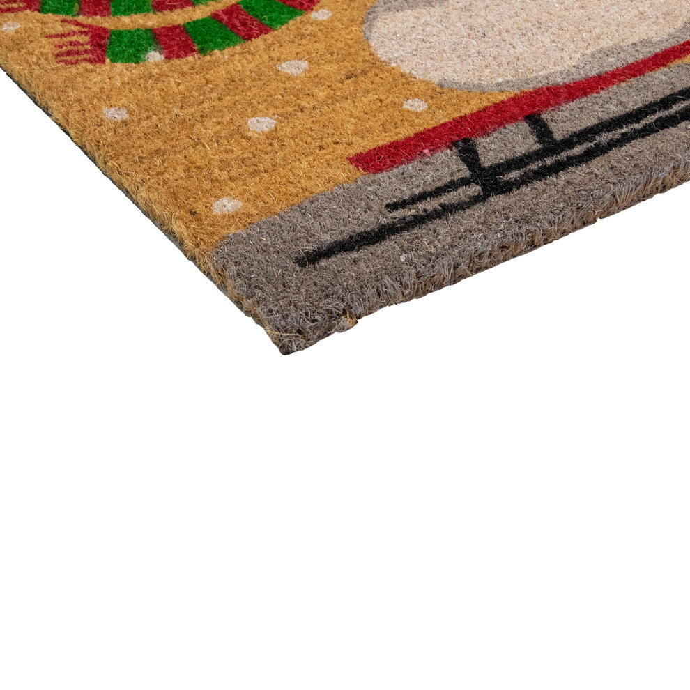 Natural Coir Rectangular "Let it Snow" Christmas Doormat 18" x 30"