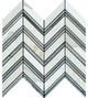 Calacatta Gold Marble Polished Large Chevron Mosaic  w/Blue & Gray
